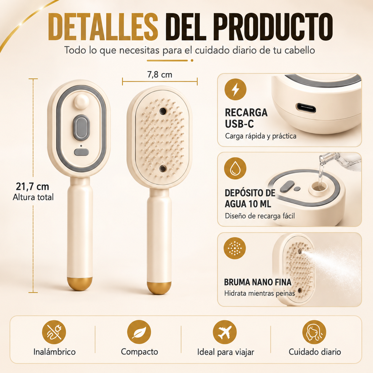 FrizzMist™ – Cepillo Vaporizador Anti-Frizz