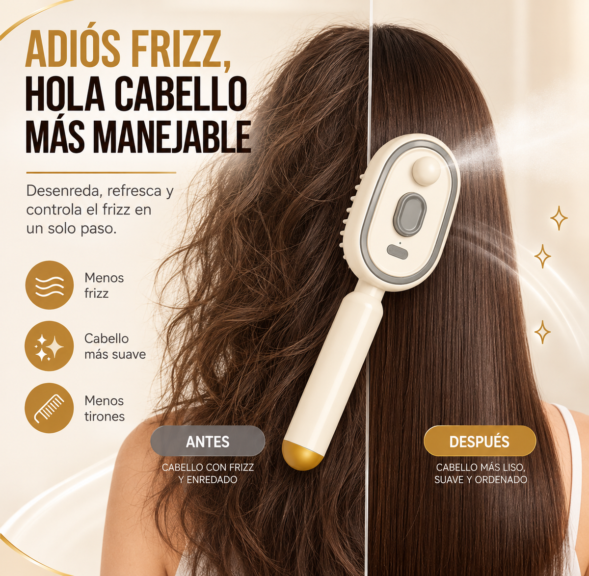 FrizzMist™ – Cepillo Vaporizador Anti-Frizz